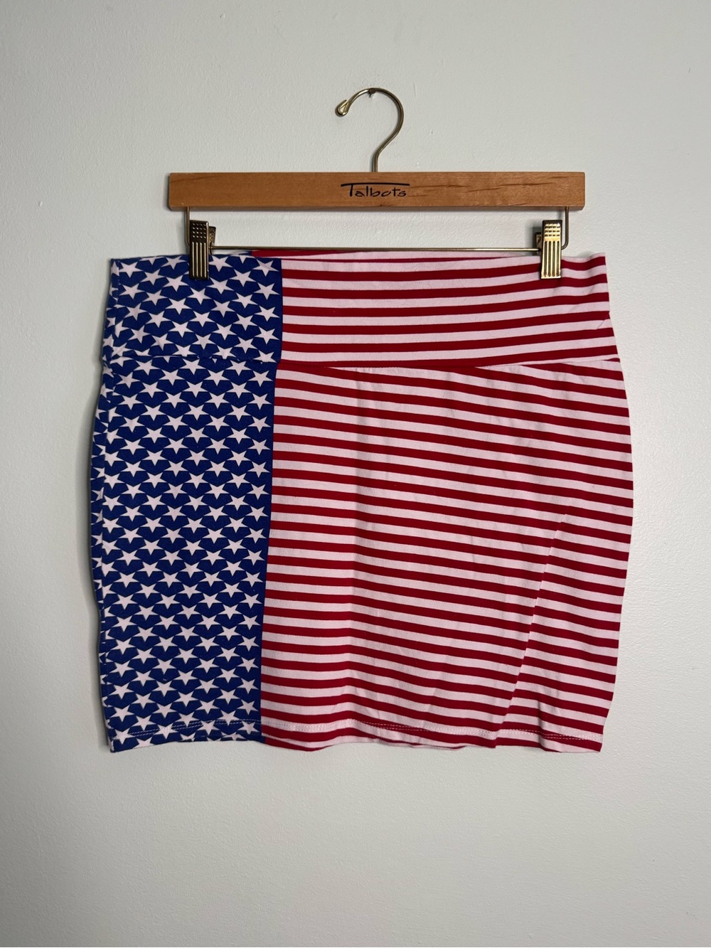 American Flag Red, White & Blue Flag-Print Pencil Skirt (XL)